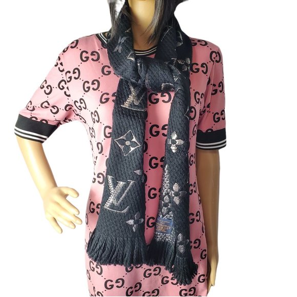 Authentic Louis Vuitton Black Logomania Shine Scarf Brand New - Picture 2 of 10